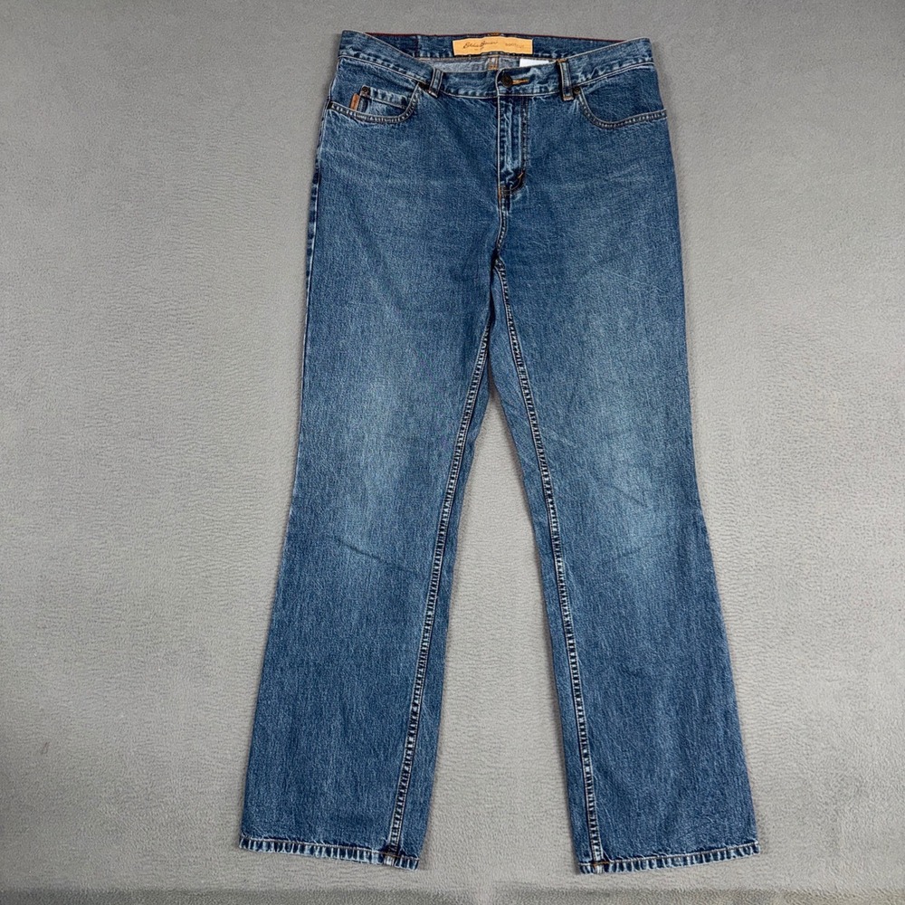 Eddie Bauer Jeans Womens 12 Blue Bootcut Stretch Denim Cotton Classic Outdoor